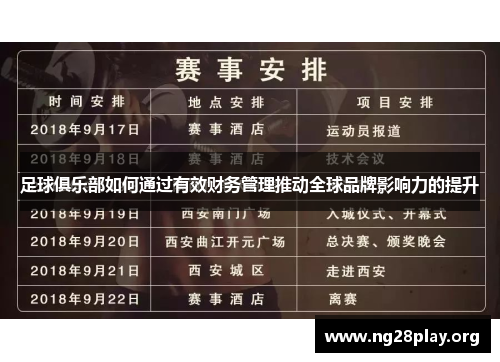 足球俱乐部如何通过有效财务管理推动全球品牌影响力的提升